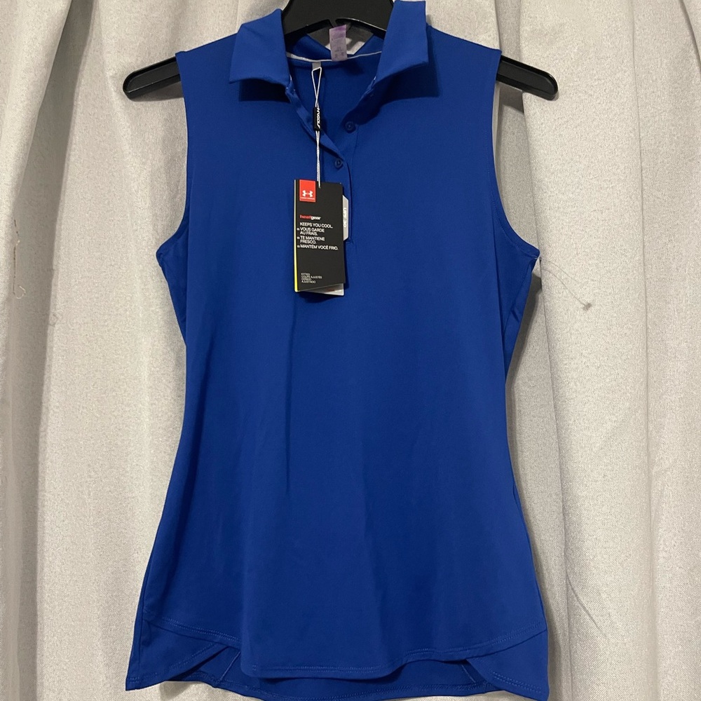 Under Armour Women's Blue Sleeveless Golf Top Size Small